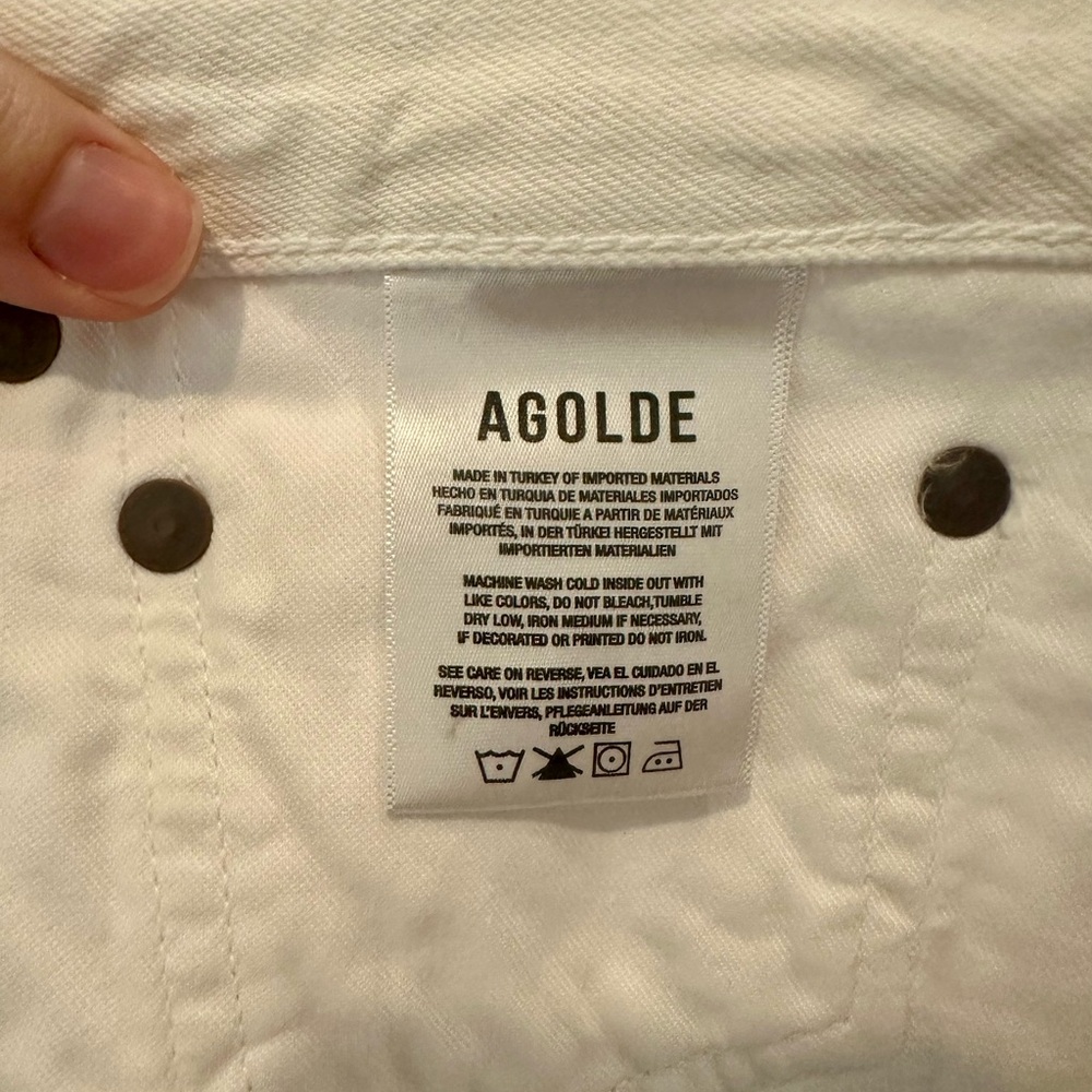 AGOLDE Parker Denim Fray Shorts - Size 32, NWT - Picture 8 of 12